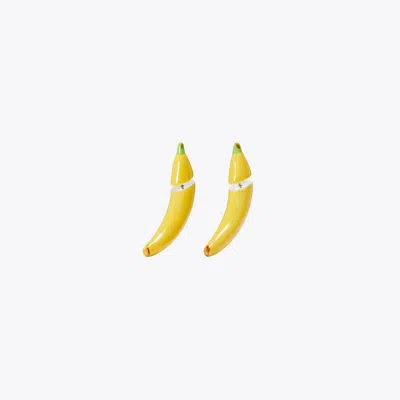 Tory Burch Banana-shaped Earrings In Yellow