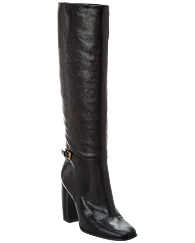 TORY BURCH TORY BURCH BANANA HEEL BUCKLE LEATHER KNEE-HIGH BOOT