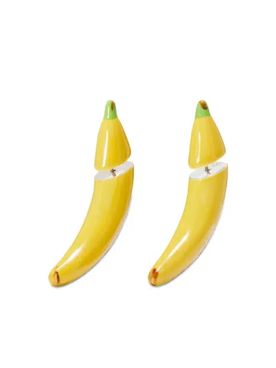 Tory Burch Banana-shaped Earrings In Yellow