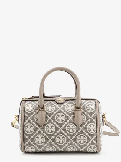 Tory Burch Barrel Bag T Monogram Coated Canvas Handbag In Sand