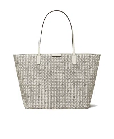 Tory Burch Basketweave-pattern Tote Bag In White
