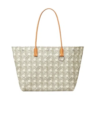 Tory Burch Basketweave-print Tote Bag In Multi