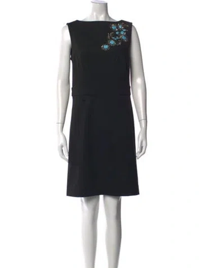Pre-owned Tory Burch Bateau Neckline Knee-length Dress In Black