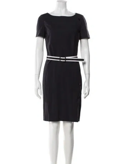 Pre-owned Tory Burch Bateau Neckline Knee-length Dress In Blue