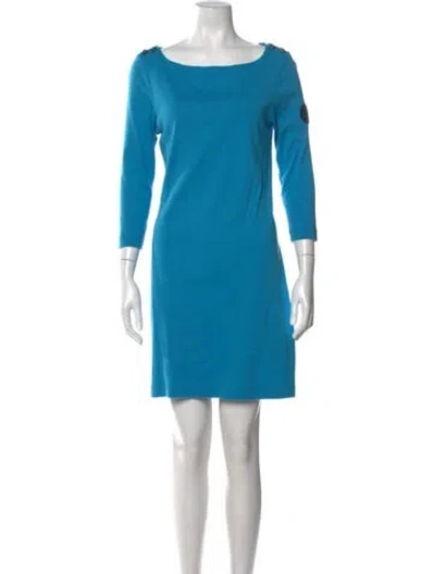 Pre-owned Tory Burch Bateau Neckline Knee-length Dress In Blue