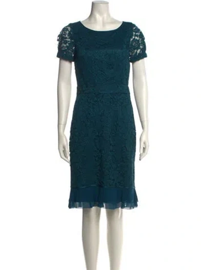Pre-owned Tory Burch Bateau Neckline Knee-length Dress In Green