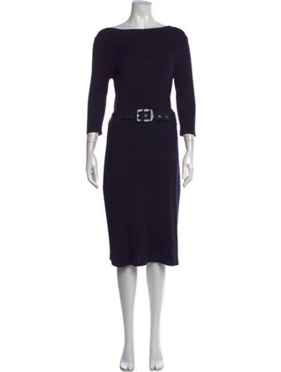 Pre-owned Tory Burch Bateau Neckline Knee-length Dress In Purple