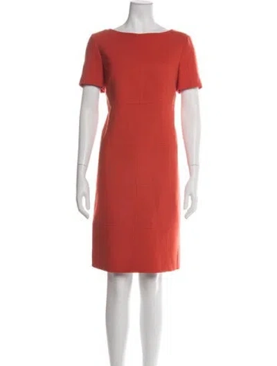 Pre-owned Tory Burch Bateau Neckline Knee-length Dress In Red