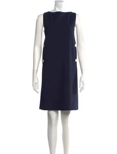Pre-owned Tory Burch Bateau Neckline Knee-length Dress W/ Tags In Blue