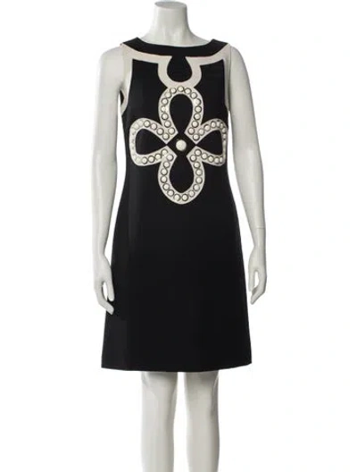 Pre-owned Tory Burch Bateau Neckline Mini Dress In Black