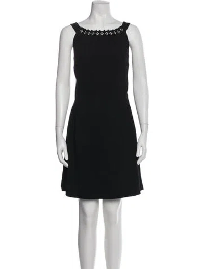 Pre-owned Tory Burch Bateau Neckline Mini Dress In Black