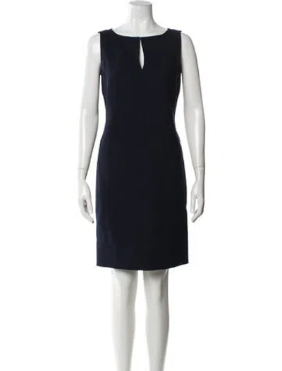Pre-owned Tory Burch Bateau Neckline Mini Dress In Blue