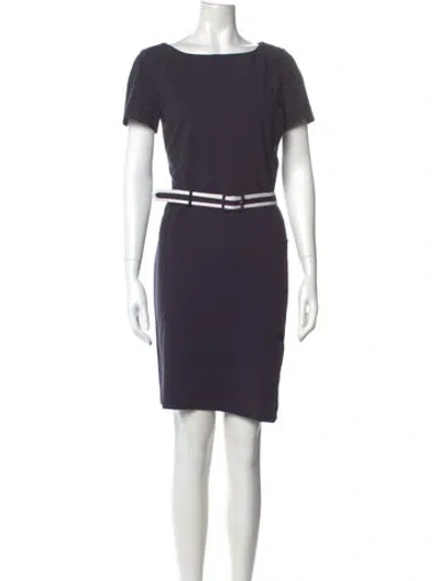 Pre-owned Tory Burch Bateau Neckline Mini Dress In Blue