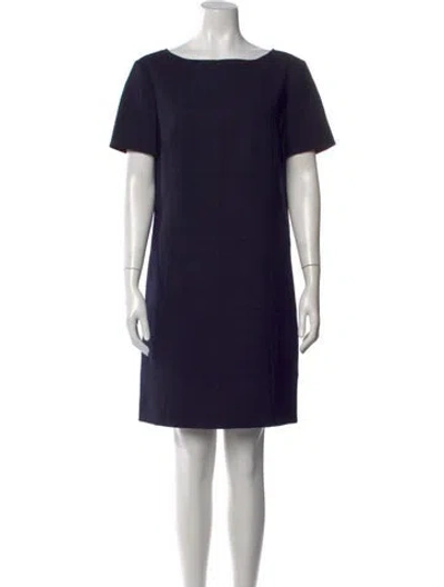 Pre-owned Tory Burch Bateau Neckline Mini Dress In Blue