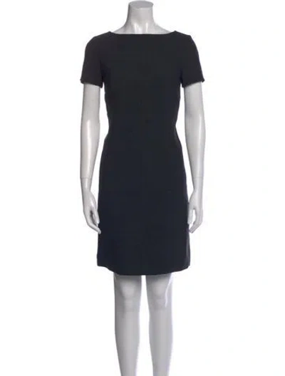 Pre-owned Tory Burch Bateau Neckline Mini Dress In Gray