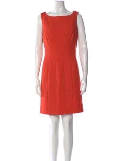 Pre-owned Tory Burch Bateau Neckline Mini Dress In Orange
