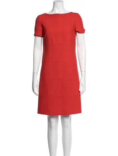 Pre-owned Tory Burch Bateau Neckline Mini Dress In Orange