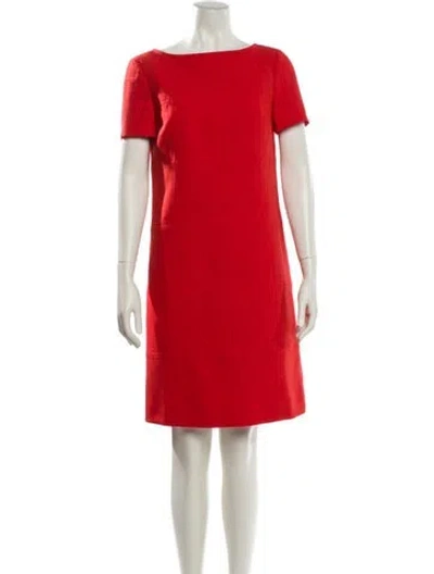 Pre-owned Tory Burch Bateau Neckline Mini Dress In Red