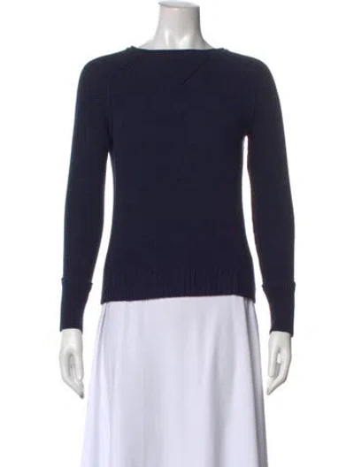 Pre-owned Tory Burch Bateau Neckline Sweater In Blue