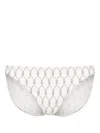 Tory Burch Knot-print Bikini Bottoms In White