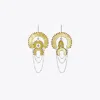Tory Burch Bead And Resin Chandelier Earrings In Gold