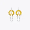 Tory Burch Bead And Resin Chandelier Earrings In Antique Tory Silver/multi