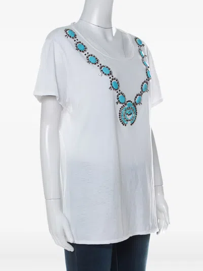 Pre-owned Tory Burch Bead-embellished T-shirt