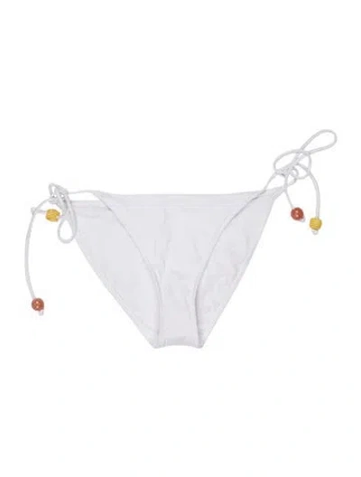 Pre-owned Tory Burch Beaded Accents Bottoms In White