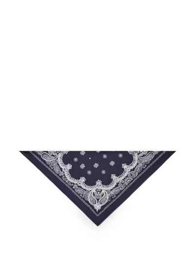 Tory Burch Beaded Bandana Triangle Scarf In Blue