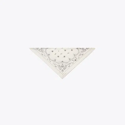 Tory Burch Beaded Bandana Triangle Scarf In White