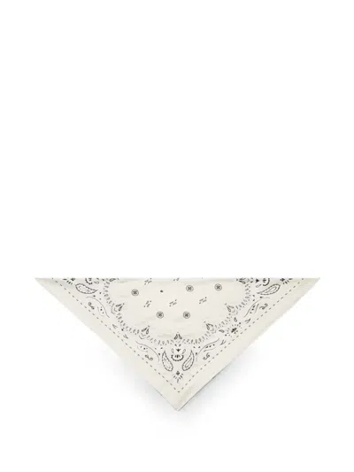 Tory Burch Beaded Bandana Triangle Scarf In White