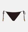Tory Burch Bead-embellished Bikini Bottom In Black