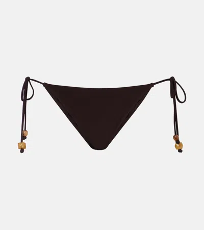 Tory Burch Beaded Bikini Bottoms In Black