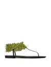 Tory Burch Beaded Flat Sandals In Multi