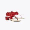 Tory Burch Beaded Heeled Sandal In Multi