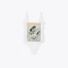 Tory Burch Bee Tank Swimsuit In White