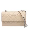 Tory Burch Fleming Small Shoulder Bag In Beige