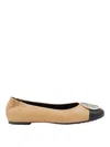 Tory Burch Claire Cap Toe Ballet Flat In Brown