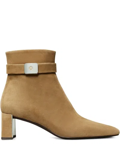 TORY BURCH WOMEN BEIGE ANKLE BOOTS, 7 LUXURY BOOTS FOR WOMEN DARVEYS