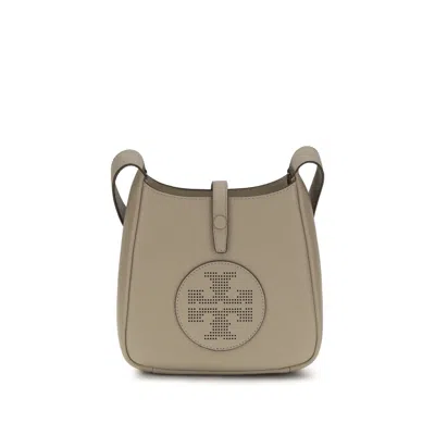 Tory Burch Beige Calf Leather Bos Taurus Shoulder Bag In White