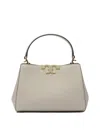 Tory Burch Medium Eleanor Soft Satchel Leather Shoulder Bag In White