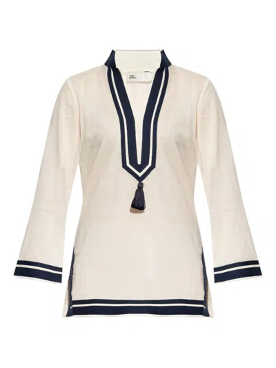TORY BURCH BEIGE COTTON TUNIC DRESS