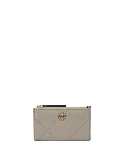Tory Burch Beige Cow Leather Card Holder In Neutral