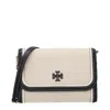 Tory Burch Beige Fabric Clutch Bag In Sand