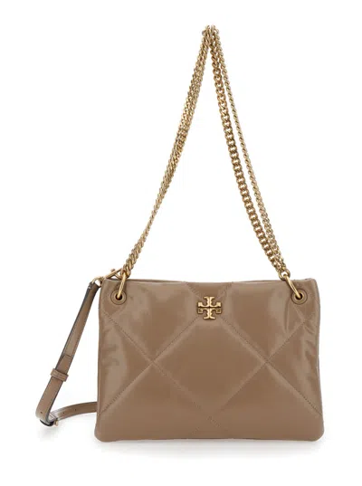 Tory Burch Beige Kira Diamond Small Shoulder Bag In Neutrals