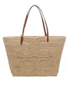 Tory Burch Ella Structured Straw Large Tote Bag Natural In Sand