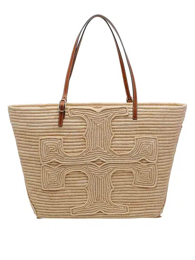 Tory Burch Beige Large Ella Tote Bag In Sand