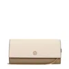 Tory Burch Beige Leather Clutch Bag In Sand