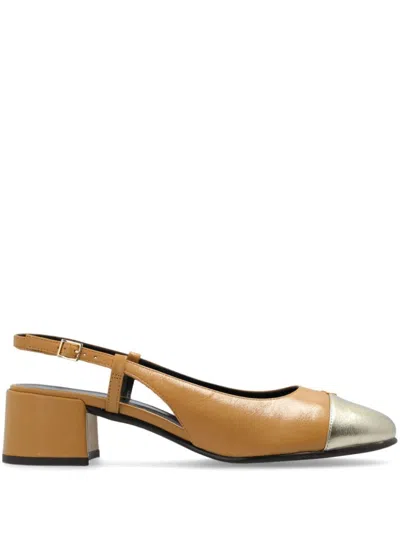 Tory Burch Beige Leather Slingback Sandals