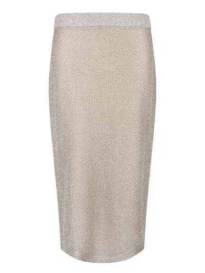Tory Burch Beige Mesh Midi Skirt